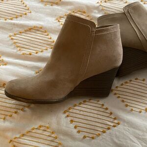 Wedge booties! Beige or tan. Size 8.5